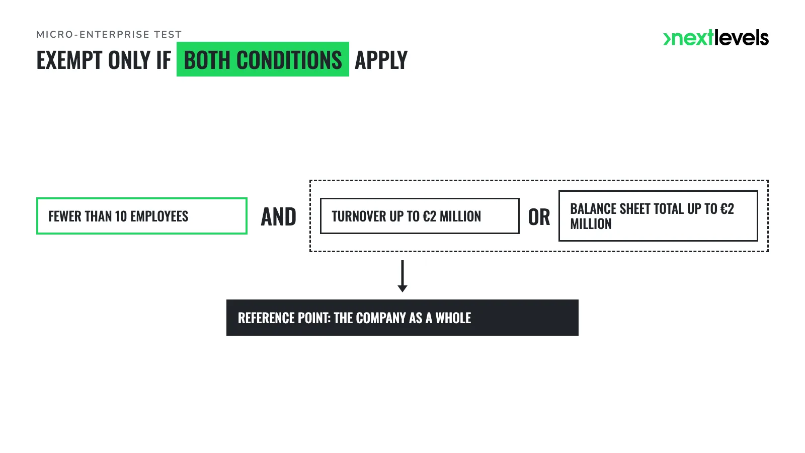 Decision graphic for the BFSG micro-enterprise test