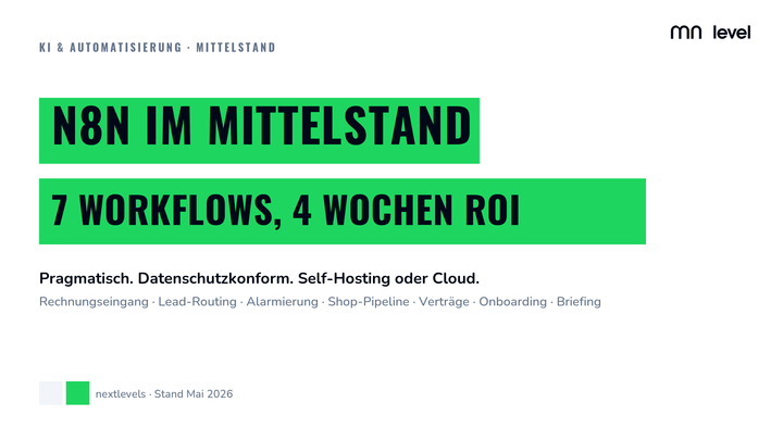 n8n im Mittelstand: 7 Workflow-Automatisierungen, die sich in 4 Wochen amortisieren
