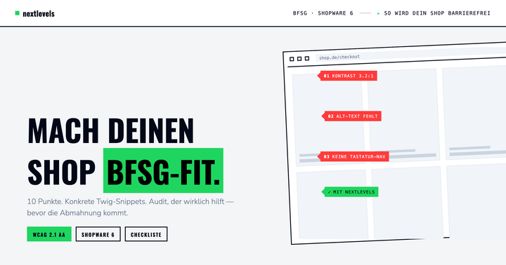 BFSG-Checkliste für Shopware 6: So wird dein Online-Shop barrierefrei