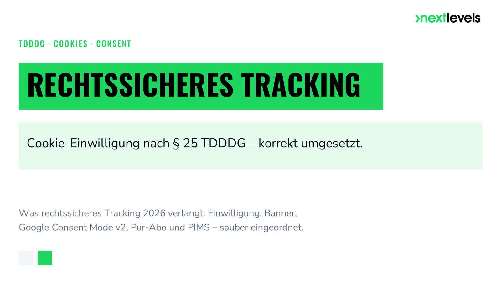 Rechtssicheres Tracking nach TDDDG – Titelbild im nextlevels-Design