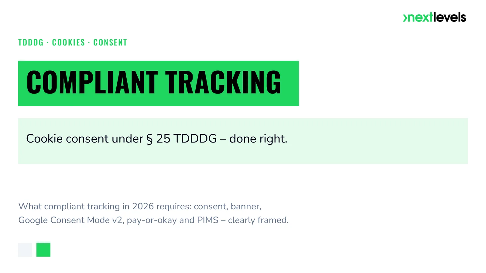 Legally compliant tracking according to TDDDG - cover image in nextlevels design